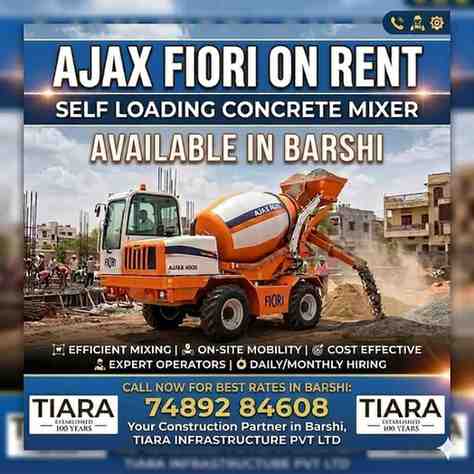Ajax Fiori on Rent in Barshi | Self Loading Concrete Mixer Rental Services